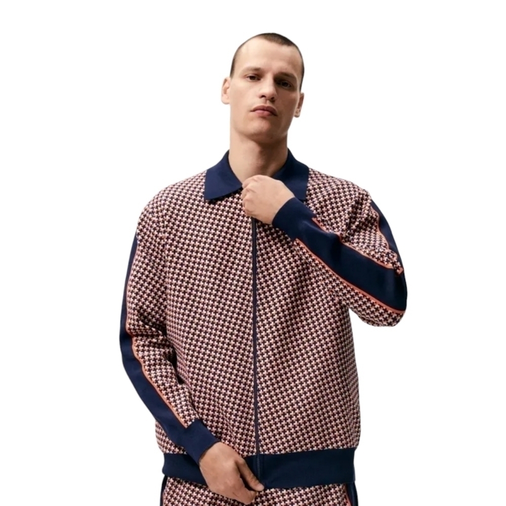 Zara | Men's Geometric or Jacquard Cardigan Sweater Jacket (Size XL)